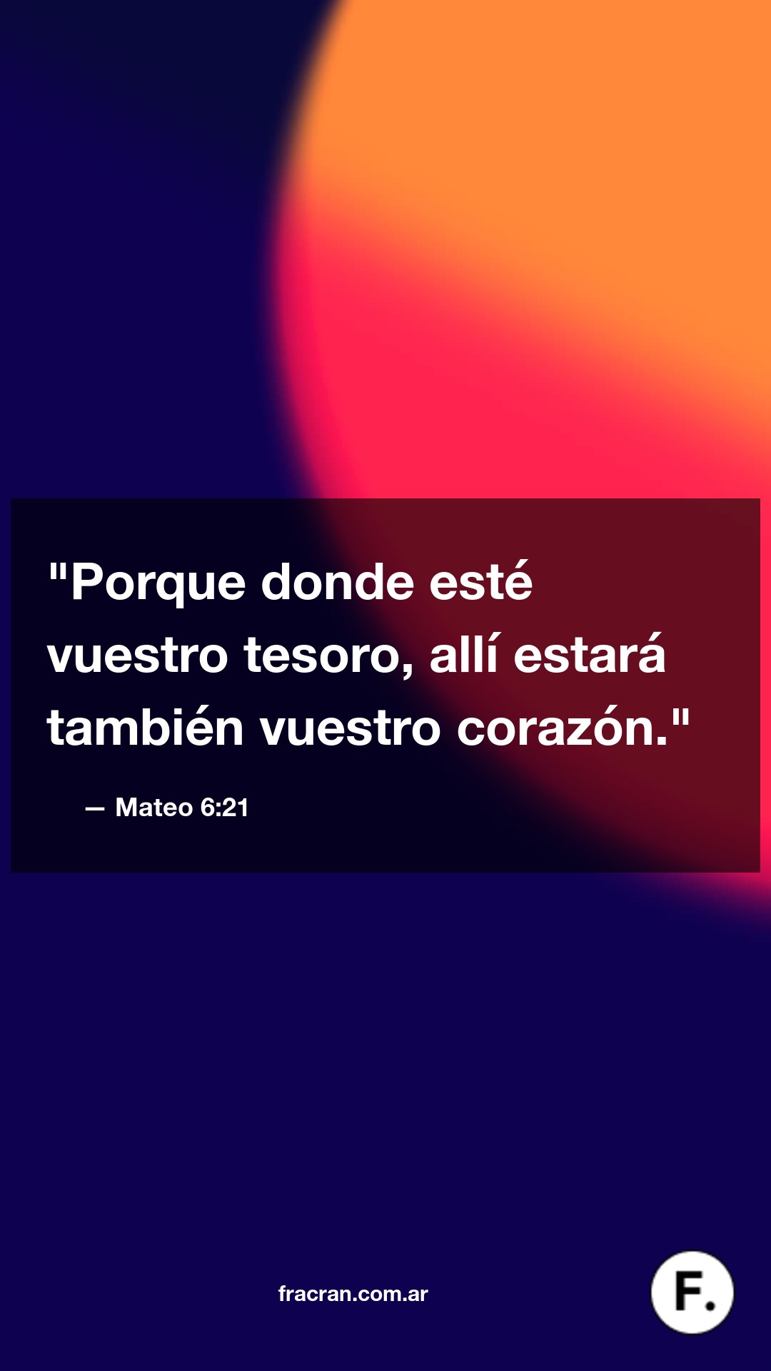 Versículo del día: Mateo 6:21