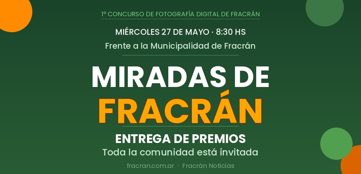 Imagen de portada para El miércoles 27 de mayo se conocerán los ganadores de 'Miradas de Fracrán'