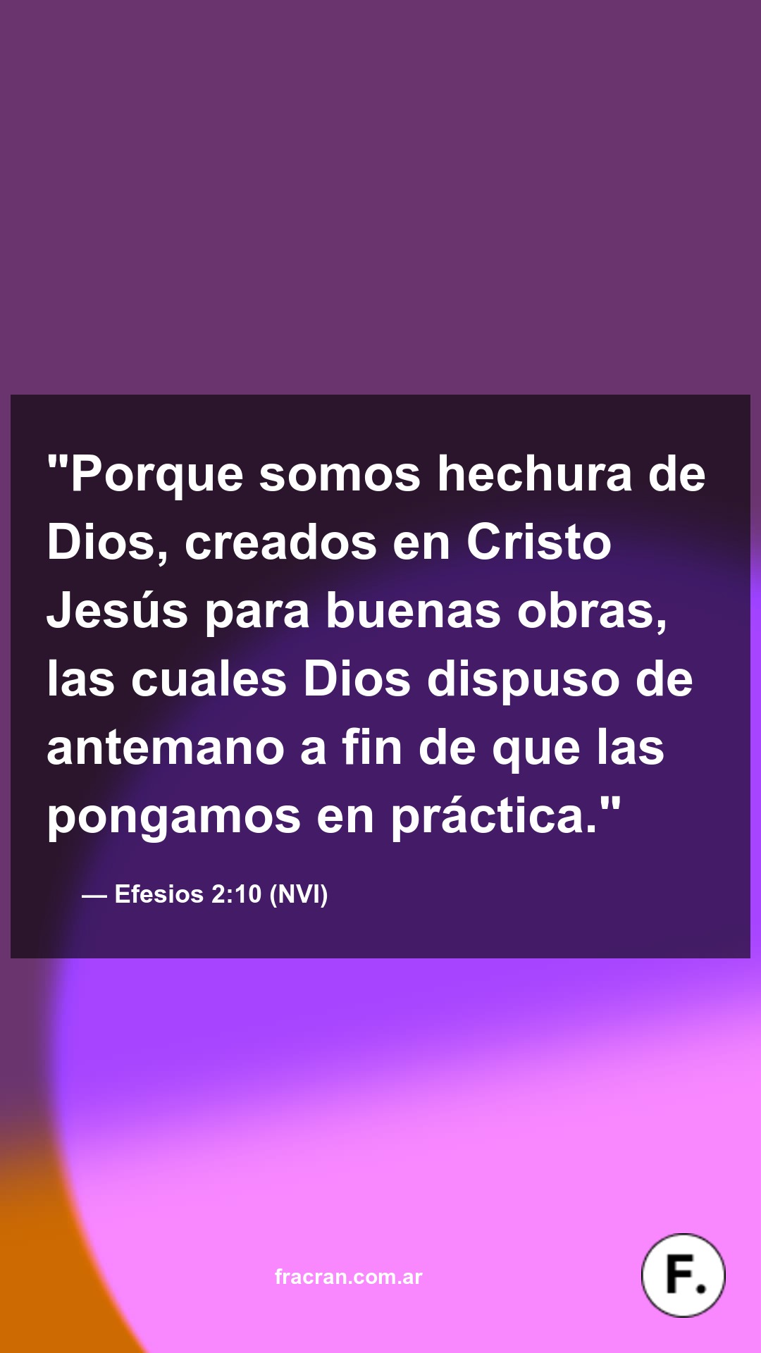 Versículo del día - Efesios 2:10