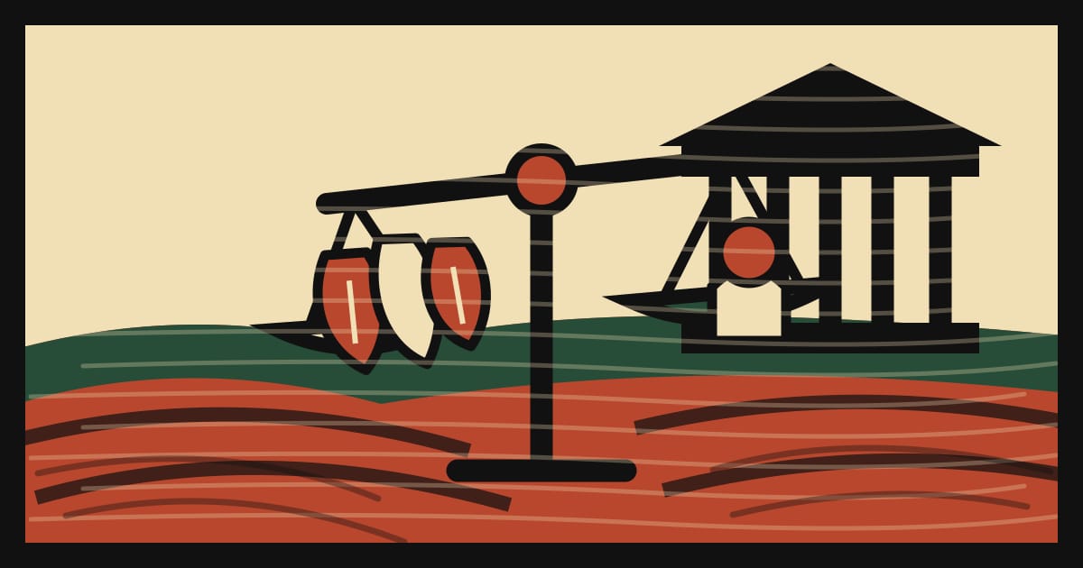 Ilustración editorial de portada sobre Misiones logró bajar el IVA a la mandioca en Diputados