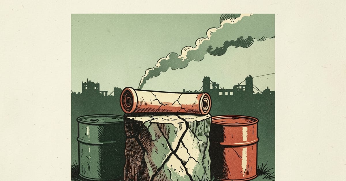 Ilustración editorial de portada sobre Resumen Mundo 11/10: acuerdos de papel, guerra de verdad