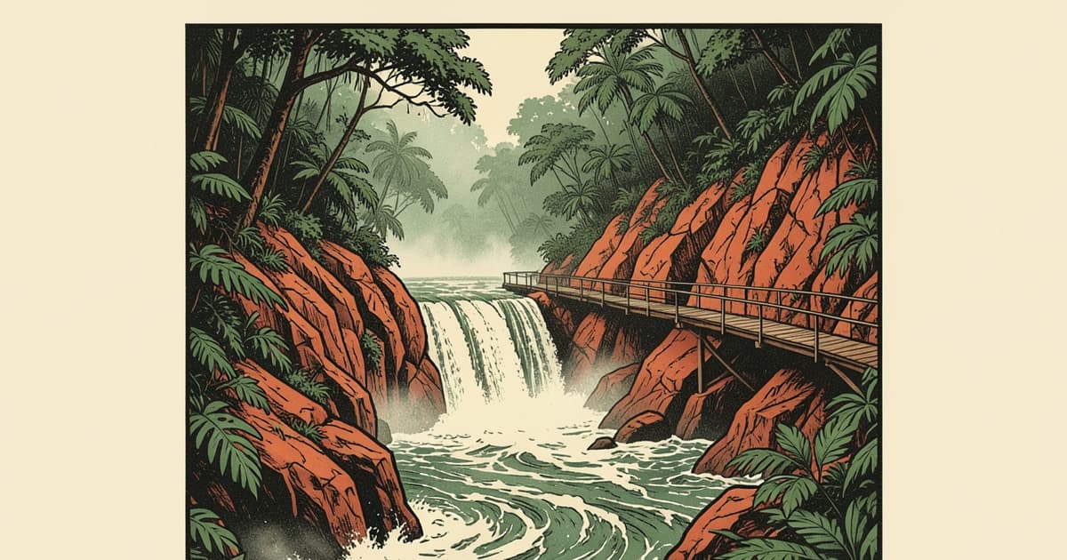 Ilustración editorial de portada sobre Cataratas del Iguazú cerró pese a la previsión de agosto